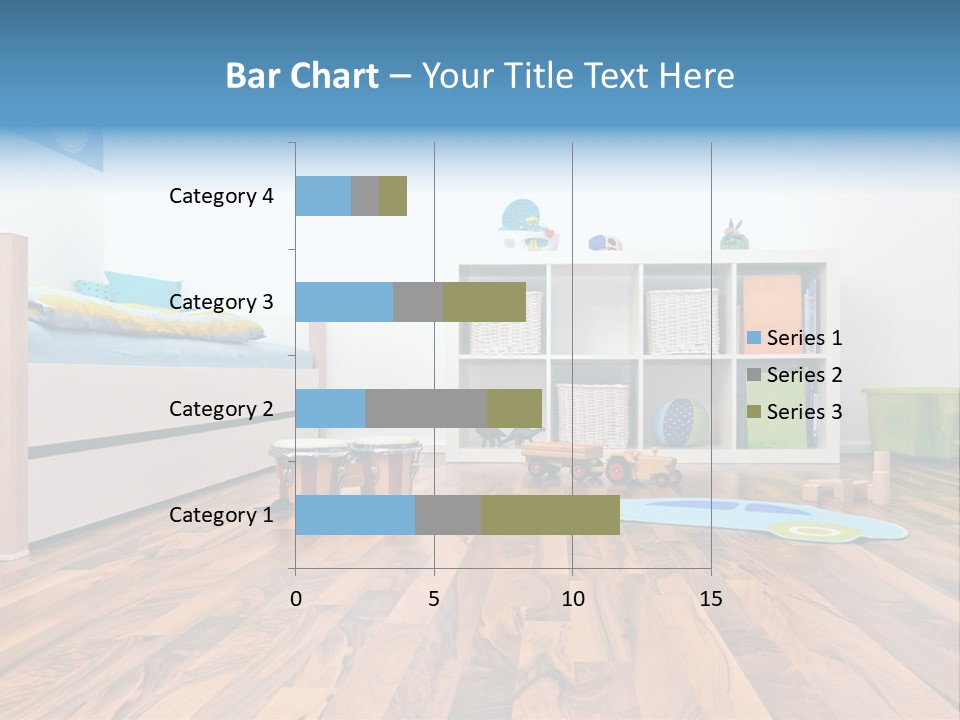 A Child's Room With A Bookcase And Toys PowerPoint Template