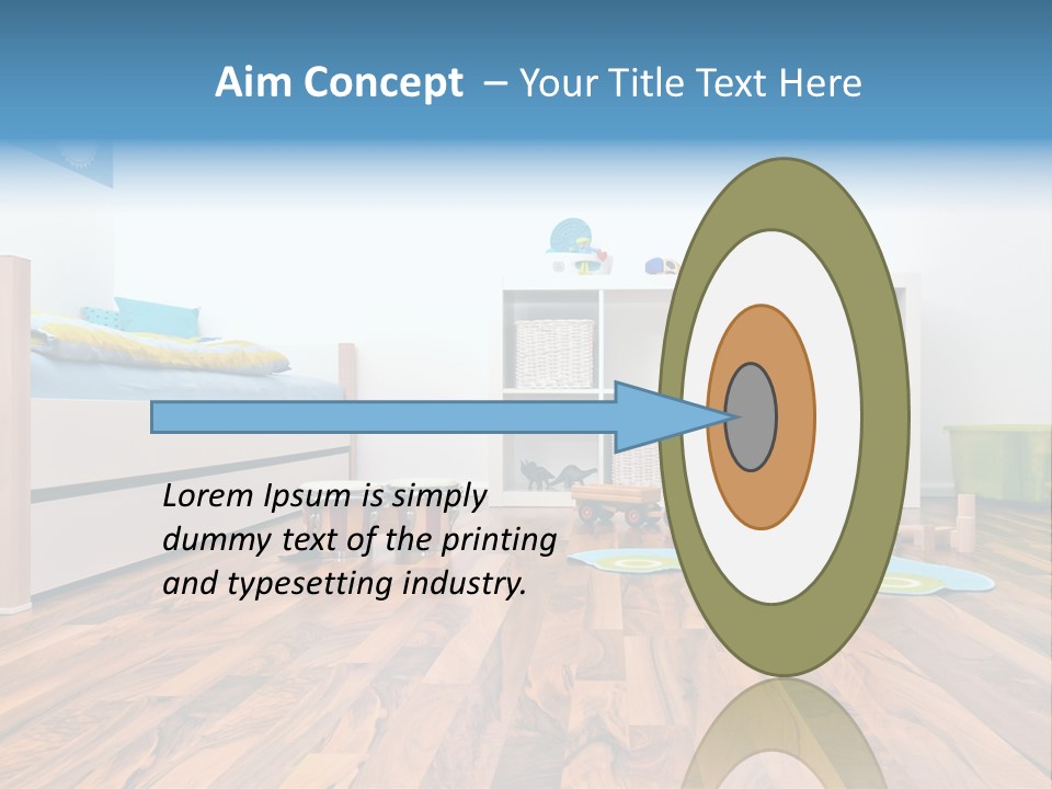 A Child's Room With A Bookcase And Toys PowerPoint Template