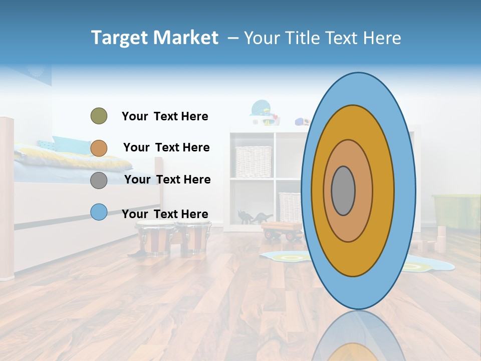 A Child's Room With A Bookcase And Toys PowerPoint Template