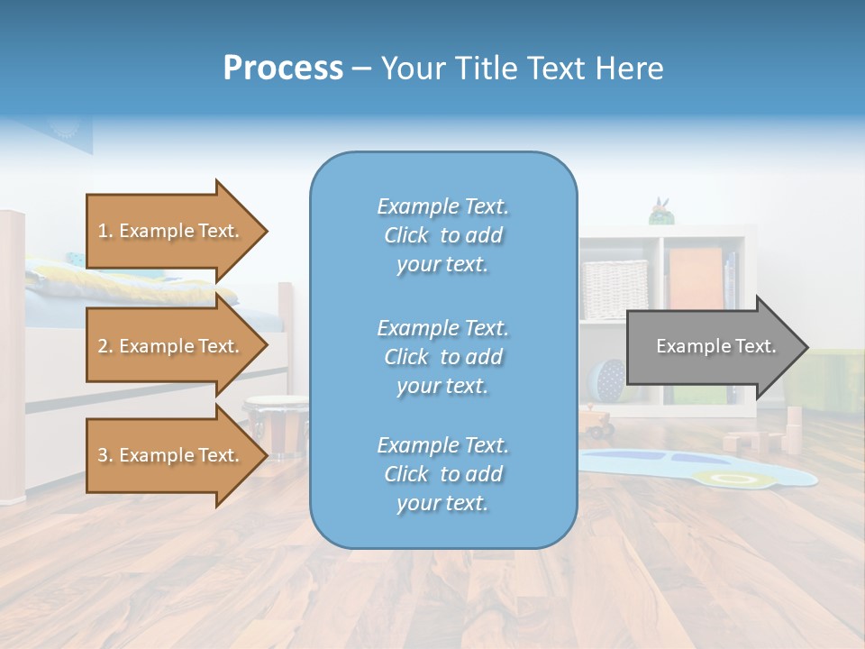 A Child's Room With A Bookcase And Toys PowerPoint Template