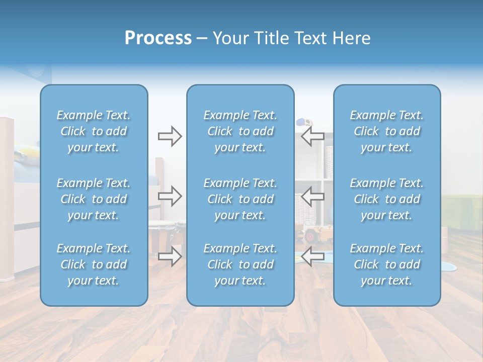 A Child's Room With A Bookcase And Toys PowerPoint Template