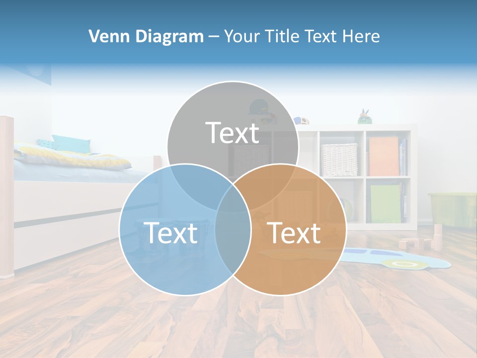 A Child's Room With A Bookcase And Toys PowerPoint Template