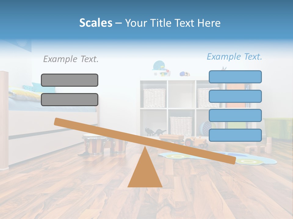 A Child's Room With A Bookcase And Toys PowerPoint Template
