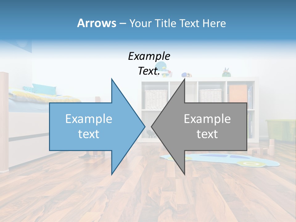A Child's Room With A Bookcase And Toys PowerPoint Template