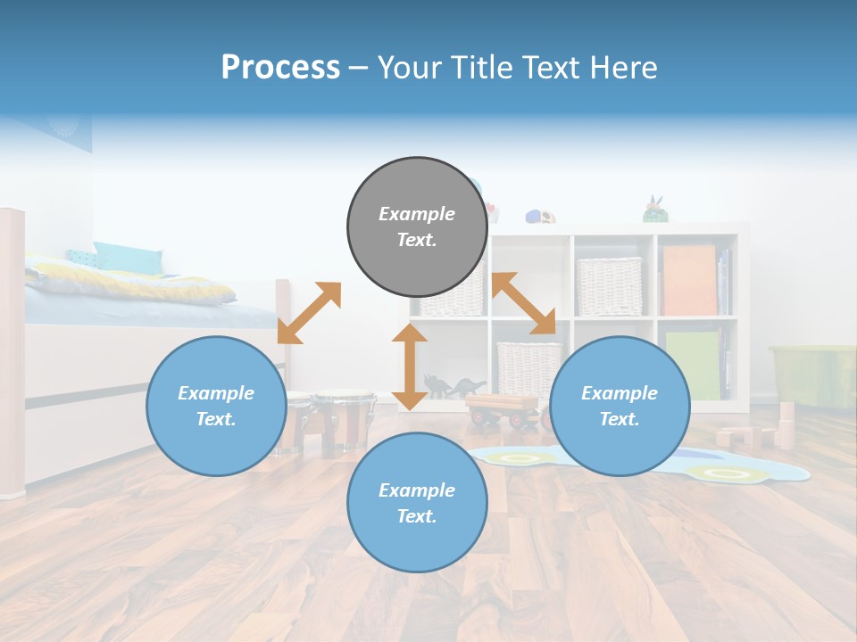 A Child's Room With A Bookcase And Toys PowerPoint Template