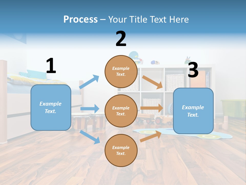 A Child's Room With A Bookcase And Toys PowerPoint Template