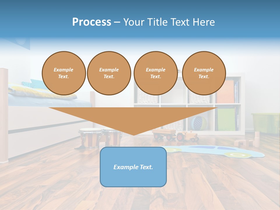 A Child's Room With A Bookcase And Toys PowerPoint Template