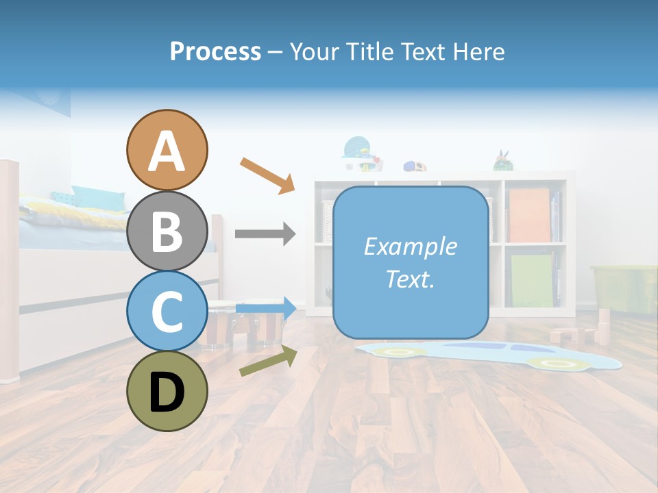 A Child's Room With A Bookcase And Toys PowerPoint Template