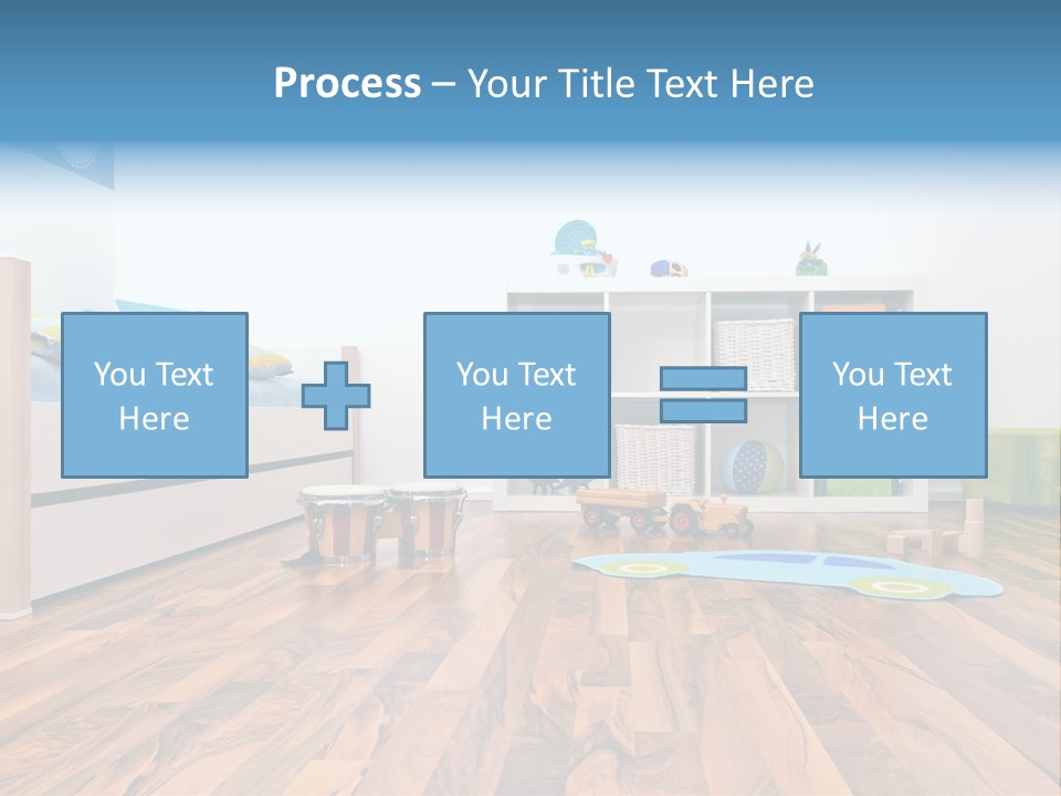 A Child's Room With A Bookcase And Toys PowerPoint Template