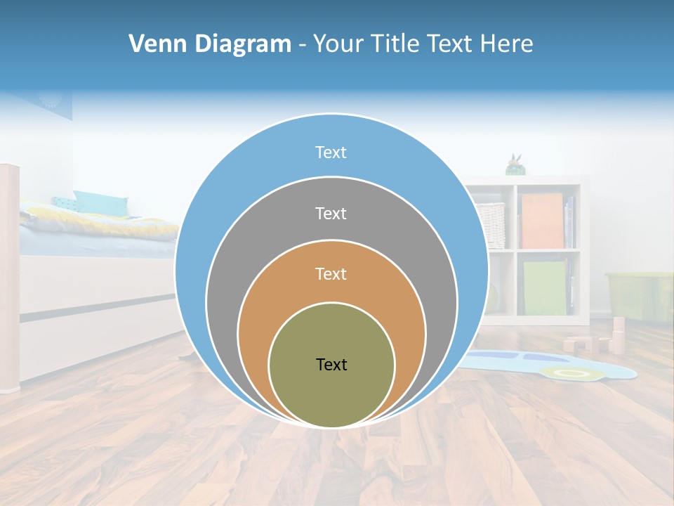 A Child's Room With A Bookcase And Toys PowerPoint Template