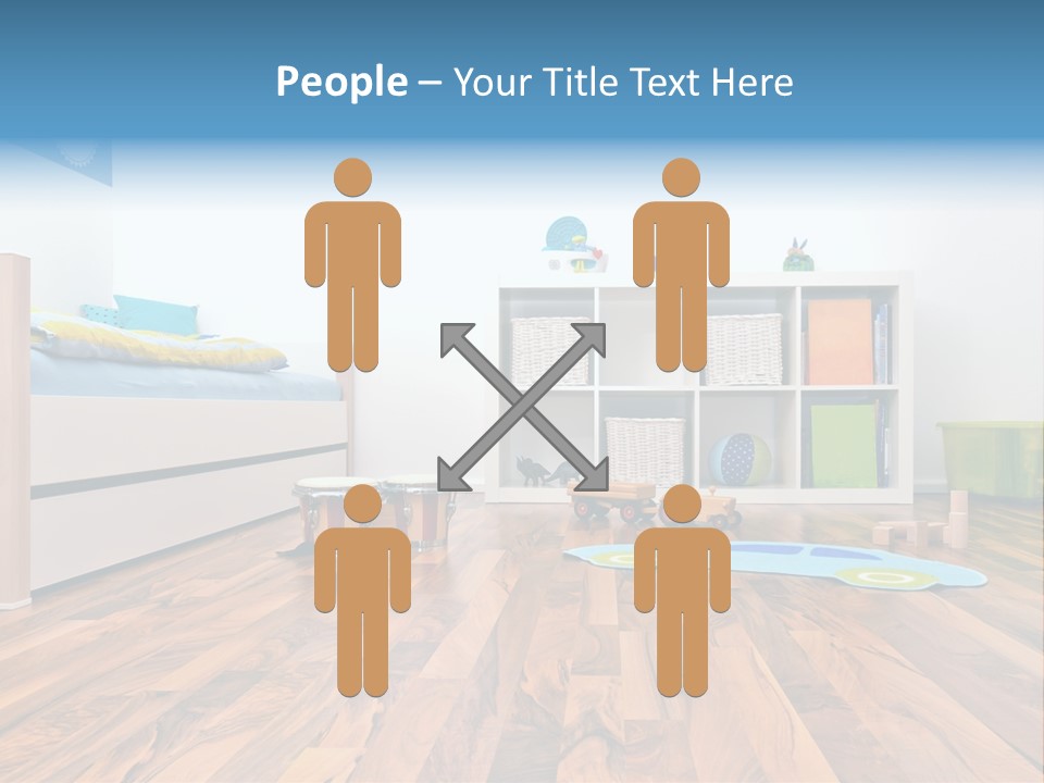 A Child's Room With A Bookcase And Toys PowerPoint Template