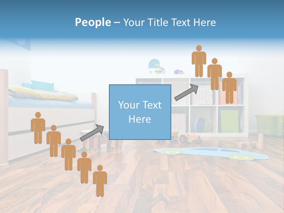 A Child's Room With A Bookcase And Toys PowerPoint Template