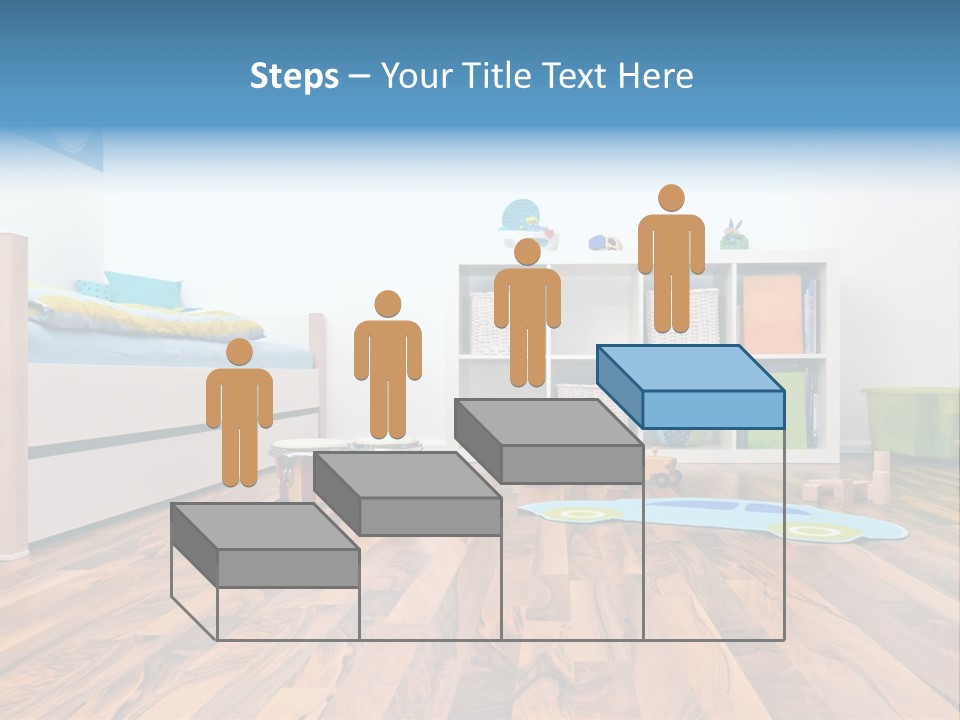 A Child's Room With A Bookcase And Toys PowerPoint Template