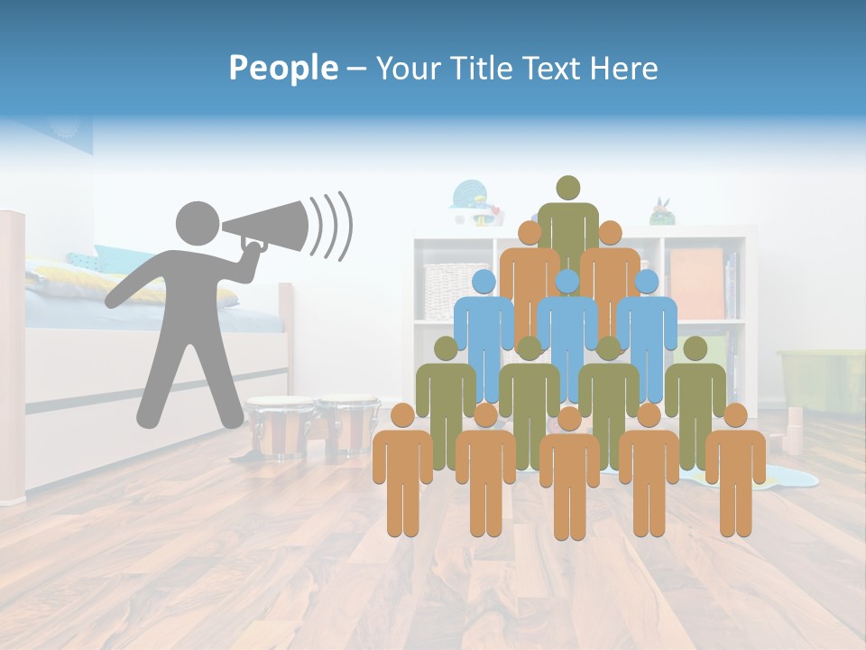 A Child's Room With A Bookcase And Toys PowerPoint Template