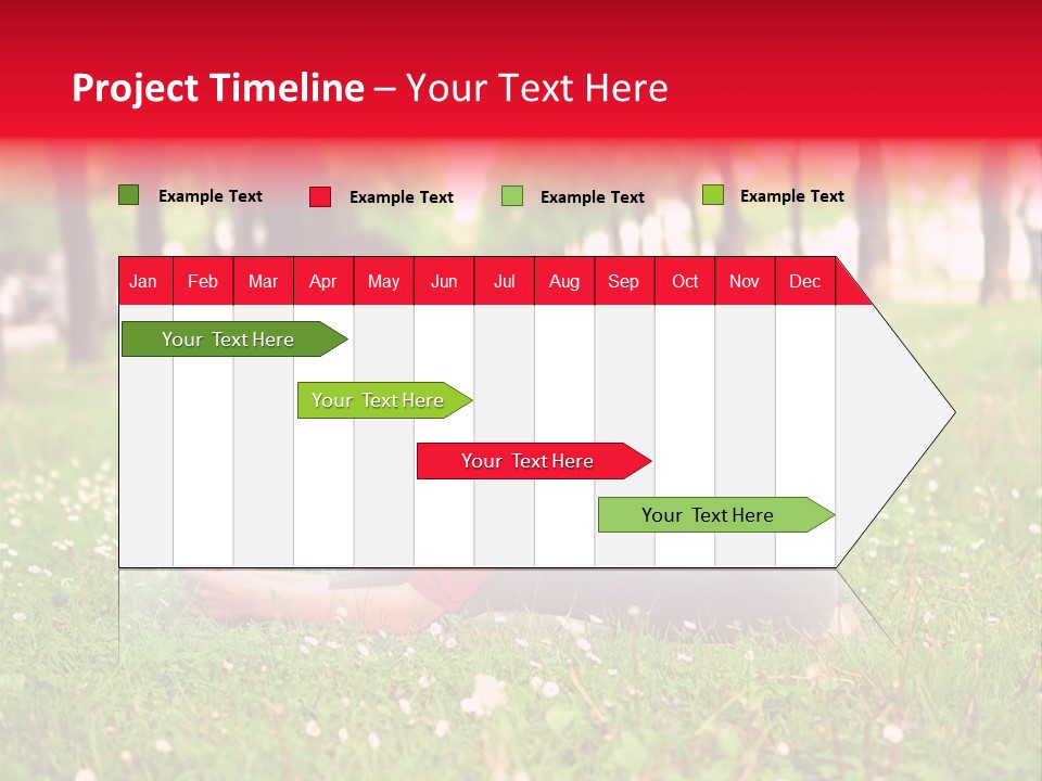 A Woman In A Red Shirt Is Sitting In The Grass PowerPoint Template