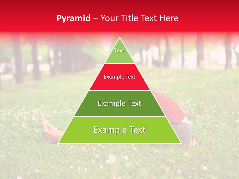 A Woman In A Red Shirt Is Sitting In The Grass PowerPoint Template