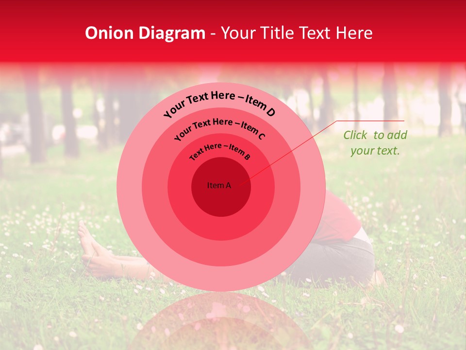 A Woman In A Red Shirt Is Sitting In The Grass PowerPoint Template