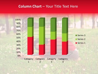 A Woman In A Red Shirt Is Sitting In The Grass PowerPoint Template