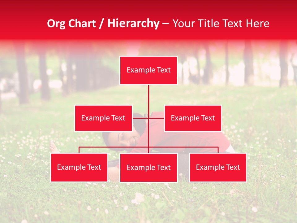 A Woman In A Red Shirt Is Sitting In The Grass PowerPoint Template