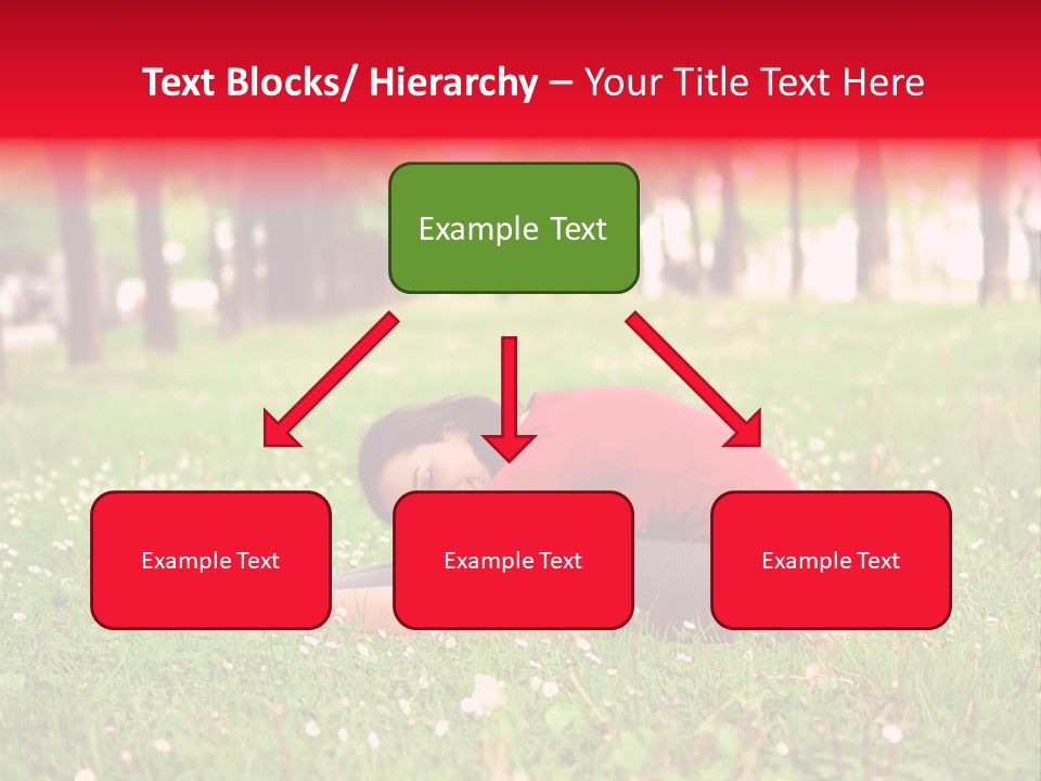 A Woman In A Red Shirt Is Sitting In The Grass PowerPoint Template