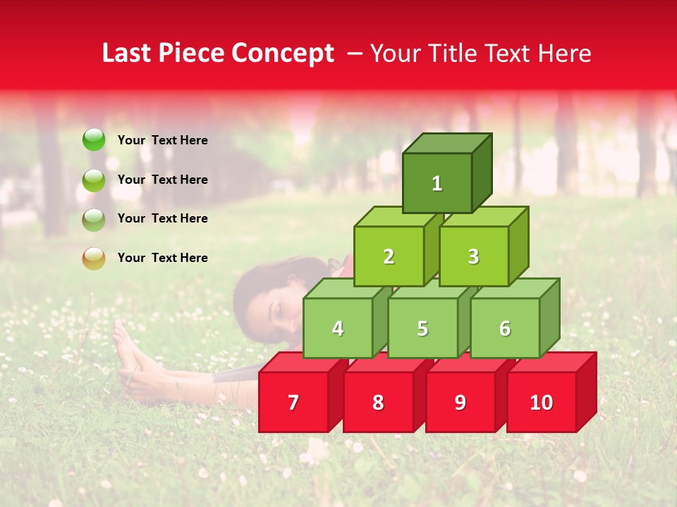 A Woman In A Red Shirt Is Sitting In The Grass PowerPoint Template