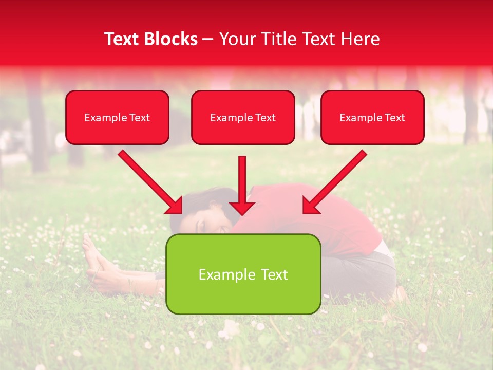 A Woman In A Red Shirt Is Sitting In The Grass PowerPoint Template
