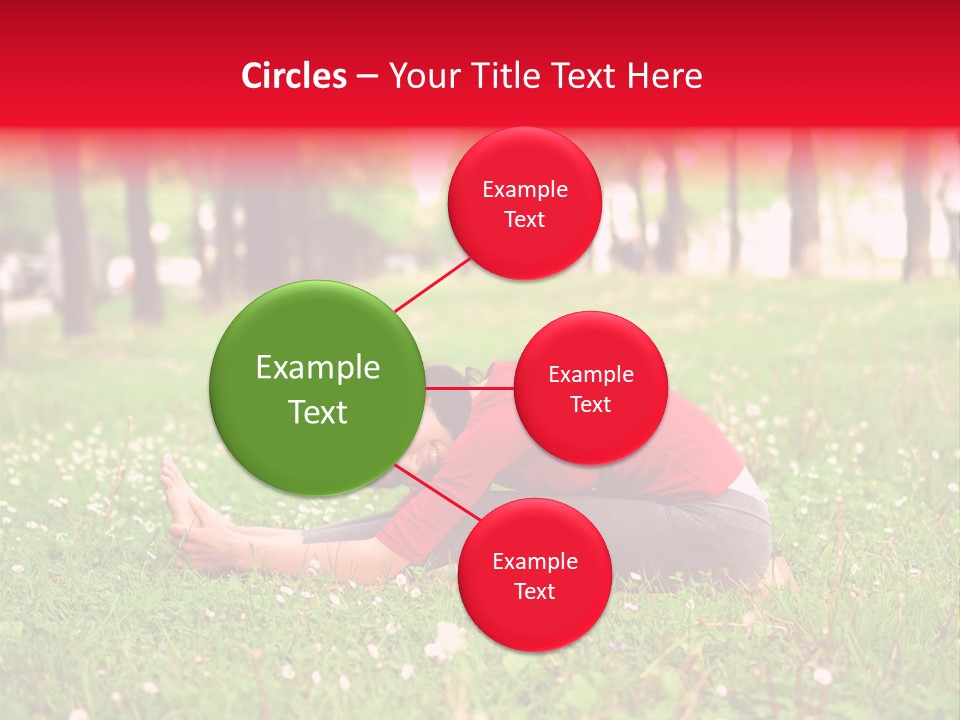 A Woman In A Red Shirt Is Sitting In The Grass PowerPoint Template