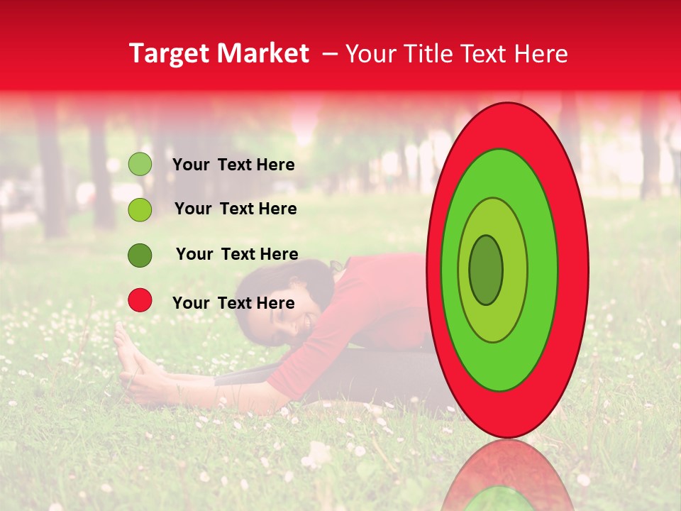A Woman In A Red Shirt Is Sitting In The Grass PowerPoint Template