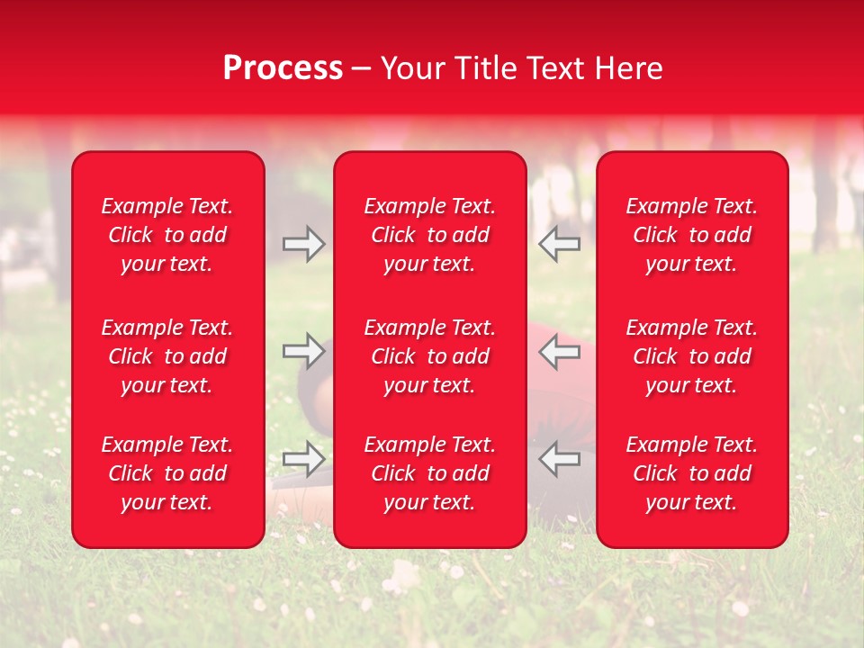 A Woman In A Red Shirt Is Sitting In The Grass PowerPoint Template