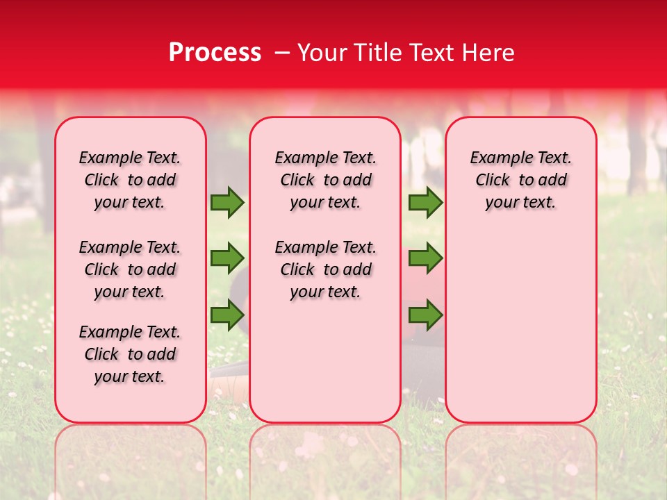 A Woman In A Red Shirt Is Sitting In The Grass PowerPoint Template