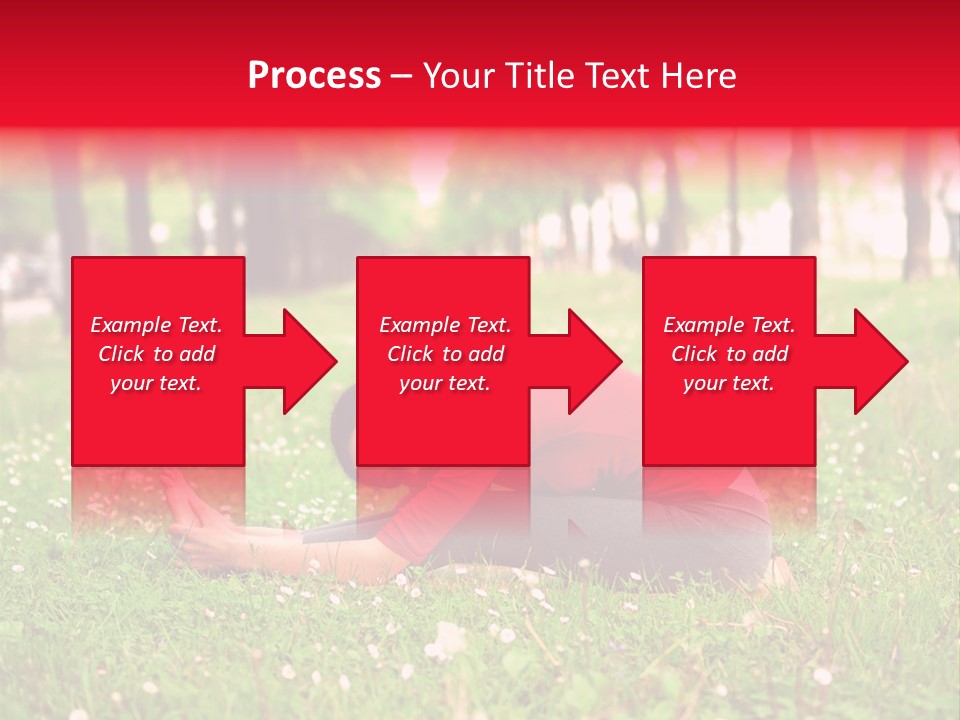 A Woman In A Red Shirt Is Sitting In The Grass PowerPoint Template