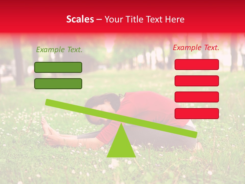 A Woman In A Red Shirt Is Sitting In The Grass PowerPoint Template