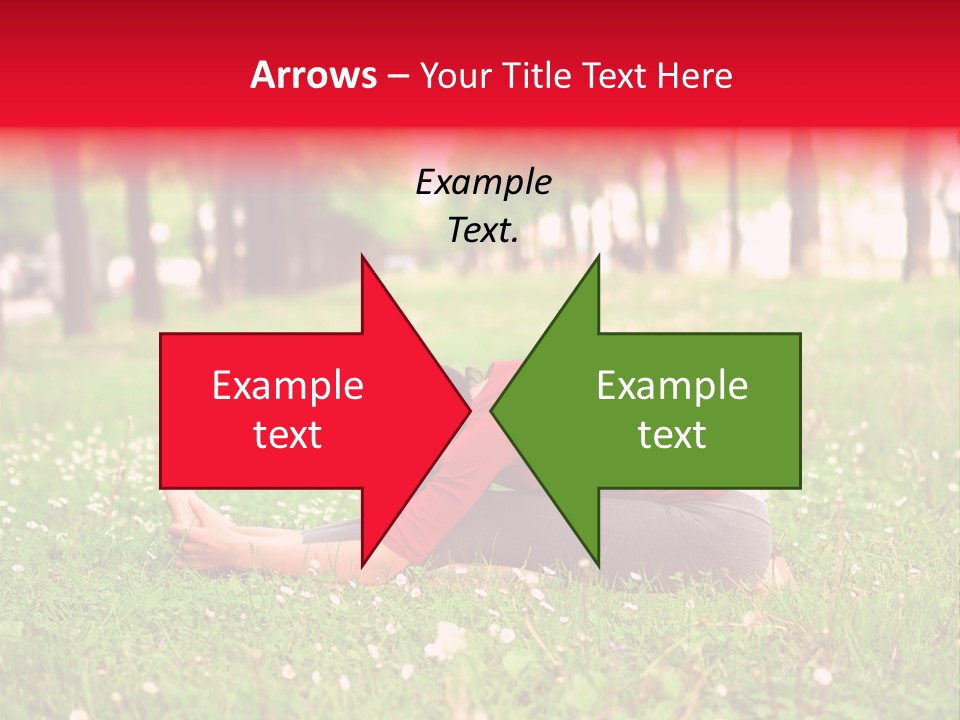 A Woman In A Red Shirt Is Sitting In The Grass PowerPoint Template