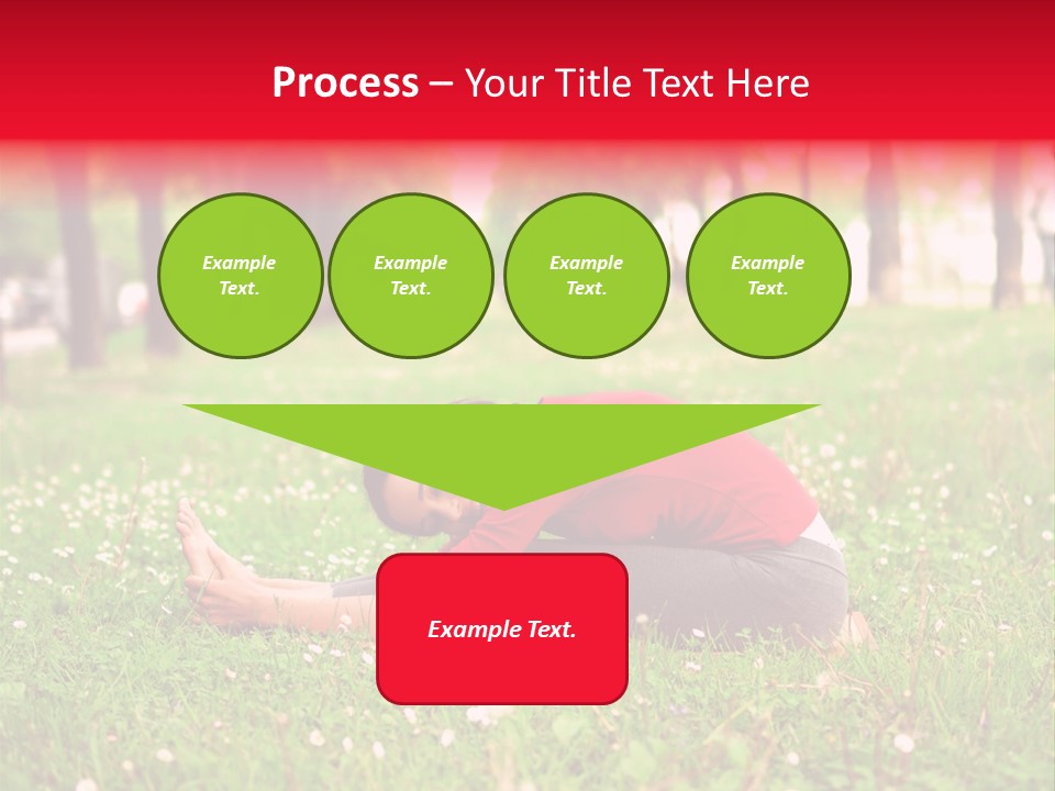 A Woman In A Red Shirt Is Sitting In The Grass PowerPoint Template