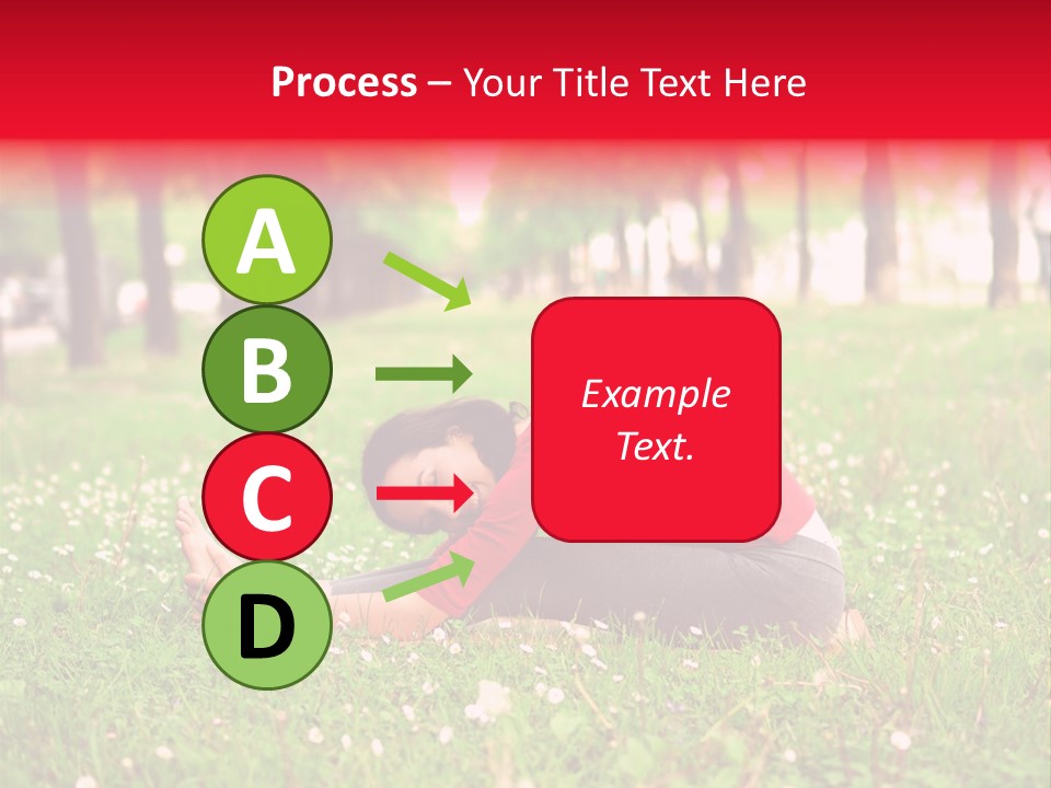 A Woman In A Red Shirt Is Sitting In The Grass PowerPoint Template