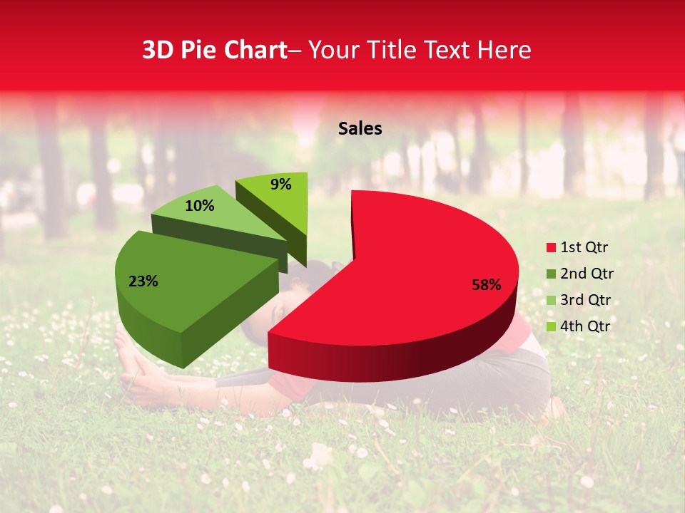 A Woman In A Red Shirt Is Sitting In The Grass PowerPoint Template