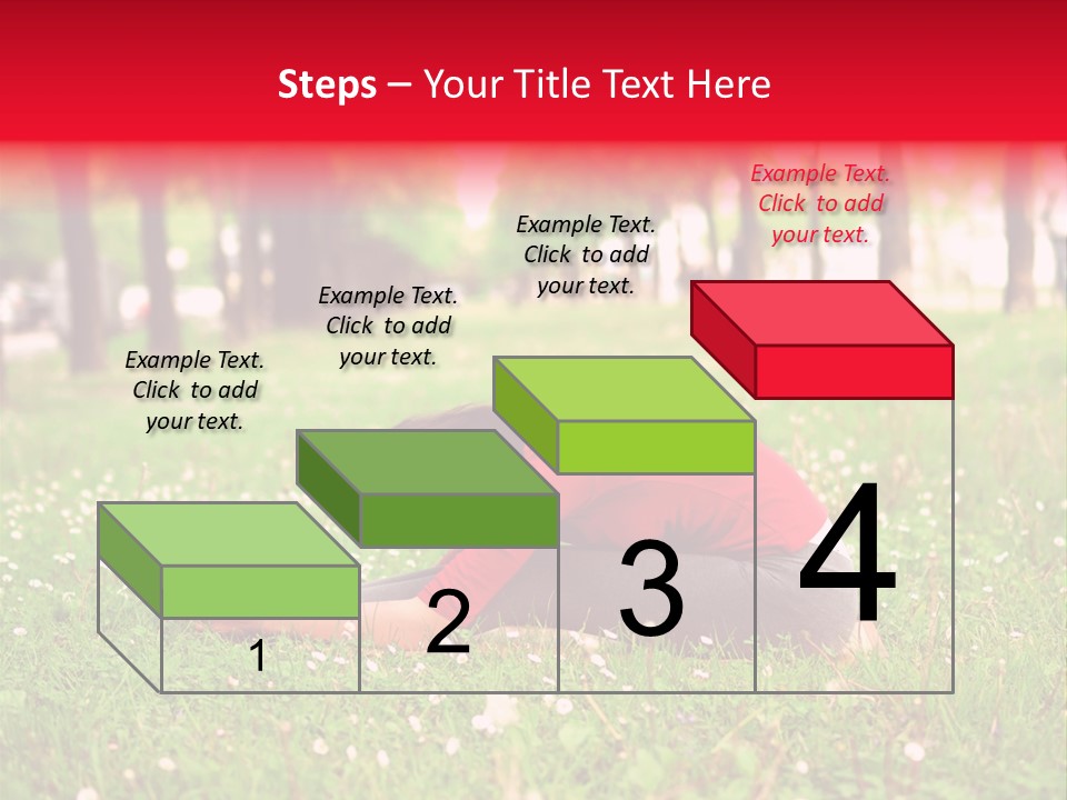 A Woman In A Red Shirt Is Sitting In The Grass PowerPoint Template
