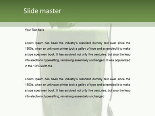A Green Smoothie In A Glass With A Leaf On Top PowerPoint Template