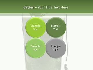 A Green Smoothie In A Glass With A Leaf On Top PowerPoint Template