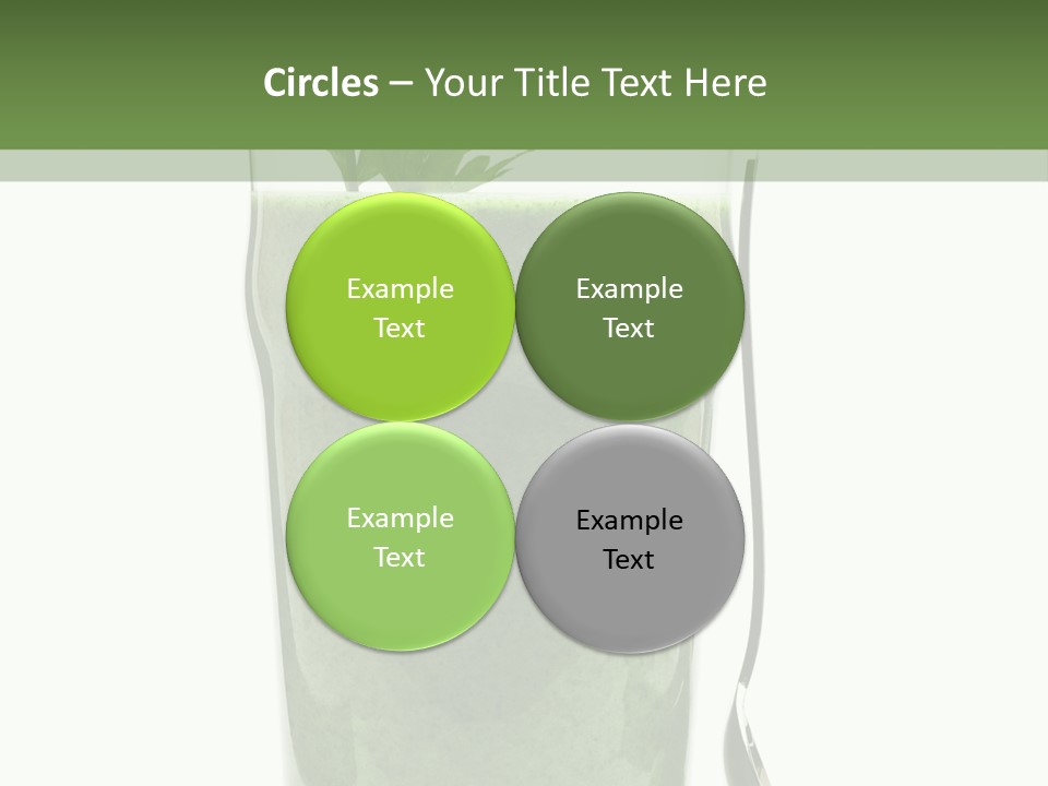 A Green Smoothie In A Glass With A Leaf On Top PowerPoint Template