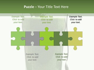 A Green Smoothie In A Glass With A Leaf On Top PowerPoint Template