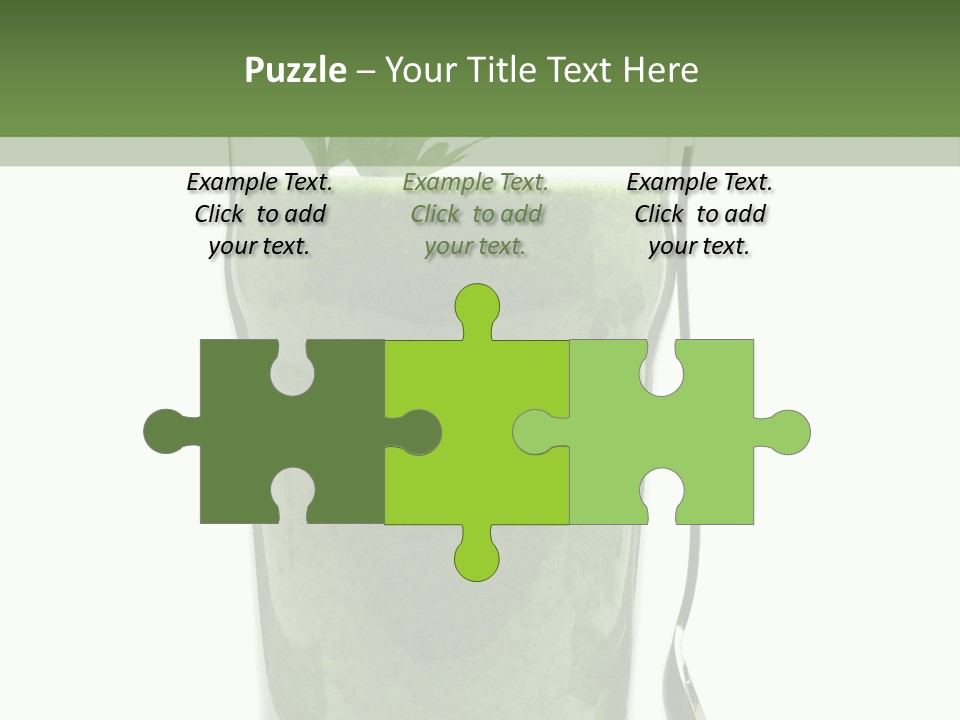 A Green Smoothie In A Glass With A Leaf On Top PowerPoint Template