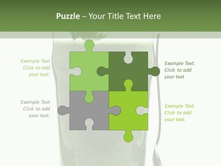 A Green Smoothie In A Glass With A Leaf On Top PowerPoint Template