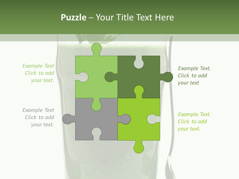 A Green Smoothie In A Glass With A Leaf On Top PowerPoint Template