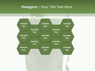 A Green Smoothie In A Glass With A Leaf On Top PowerPoint Template