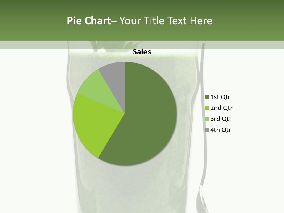A Green Smoothie In A Glass With A Leaf On Top PowerPoint Template