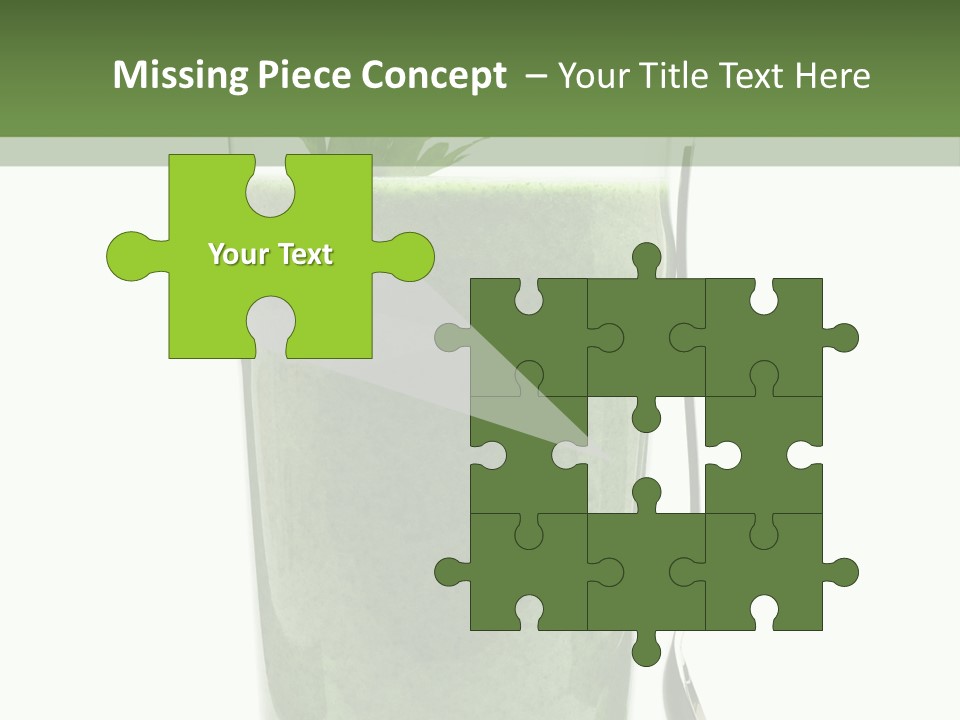 A Green Smoothie In A Glass With A Leaf On Top PowerPoint Template