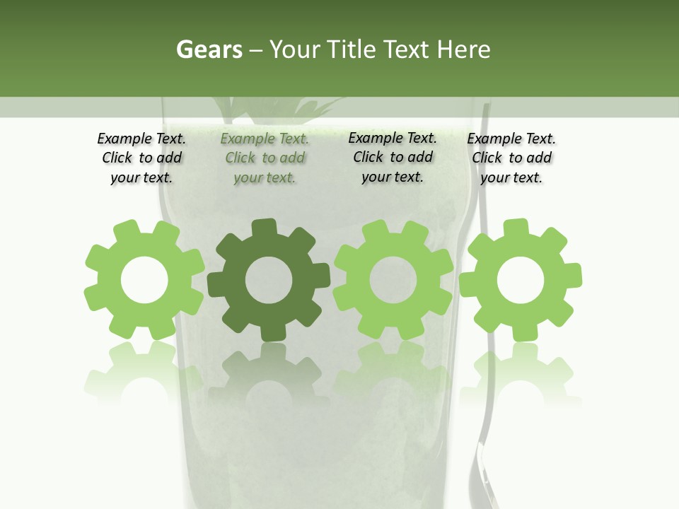 A Green Smoothie In A Glass With A Leaf On Top PowerPoint Template