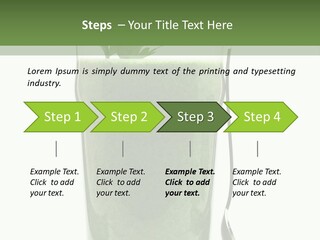 A Green Smoothie In A Glass With A Leaf On Top PowerPoint Template