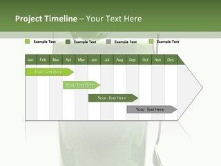 A Green Smoothie In A Glass With A Leaf On Top PowerPoint Template